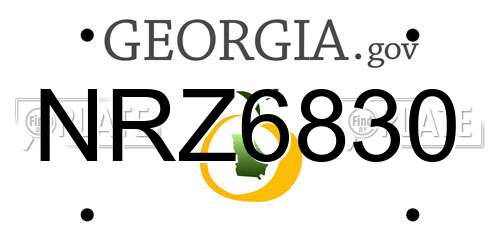 NRZ6830 Georgia License Plate