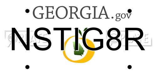 NSTIG8R Georgia License Plate