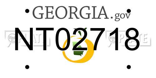 NT02718 Georgia License Plate