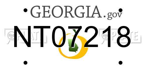 NT07218 Georgia License Plate