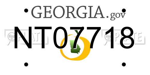 NT07718 Georgia License Plate