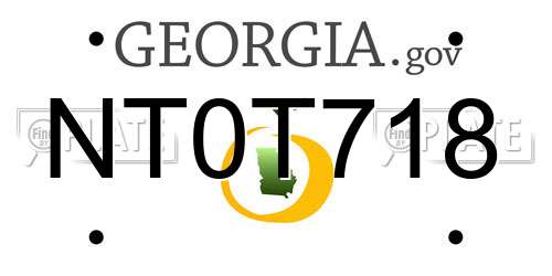 NT0T718 Georgia License Plate