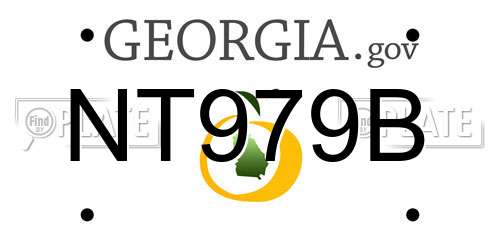 NT979B Georgia License Plate