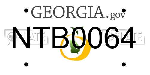 NTB0064 Georgia License Plate