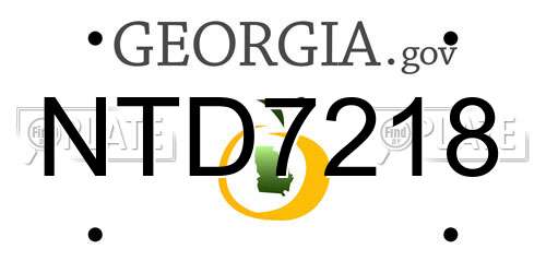 NTD7218 Georgia License Plate