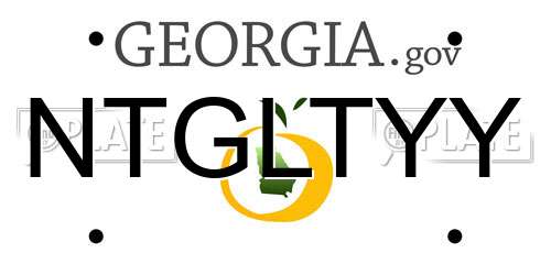 NTGLTYY Georgia License Plate