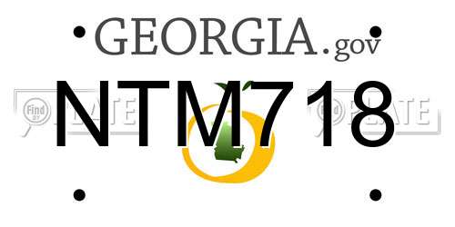 NTM718 Georgia License Plate