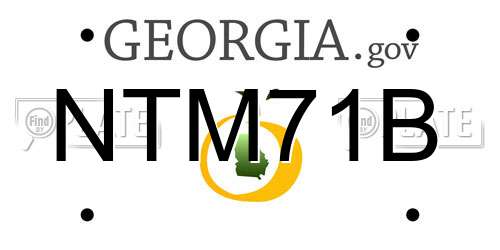 NTM71B Georgia License Plate