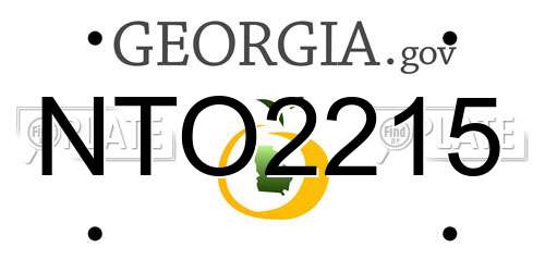 NTO2215 Georgia License Plate