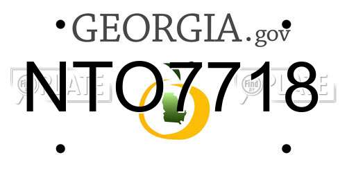 NTO7718 Georgia License Plate
