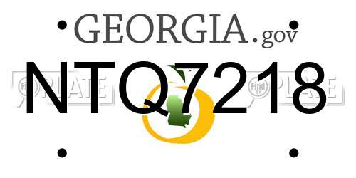 NTQ7218 Georgia License Plate