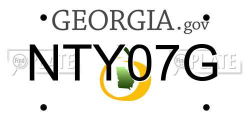 NTY07G Georgia License Plate