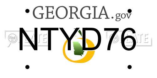 NTYD76 Georgia License Plate