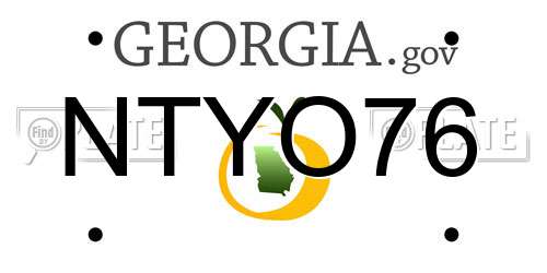 NTYO76 Georgia License Plate
