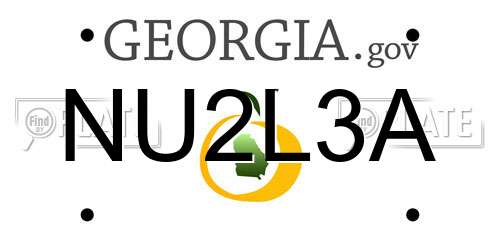 NU2L3A Georgia License Plate