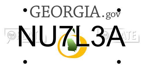 NU7L3A Georgia License Plate