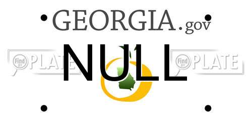 NULL Georgia License Plate