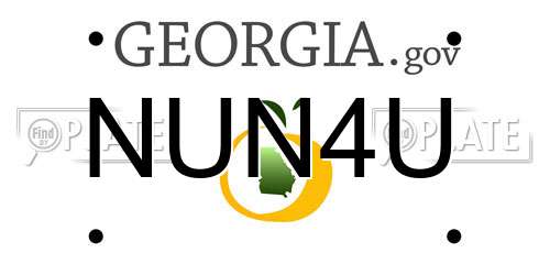 NUN4U Georgia License Plate