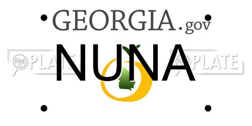 NUNA Georgia License Plate