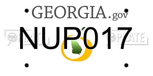 NUP017 Georgia License Plate