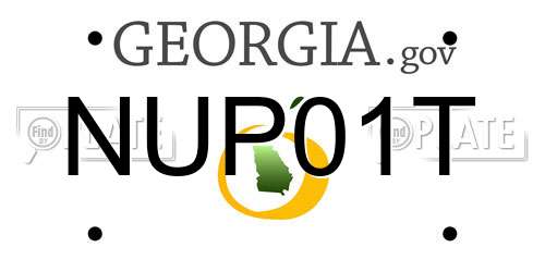 NUP01T Georgia License Plate