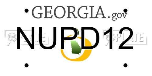 NUPD12 Georgia License Plate