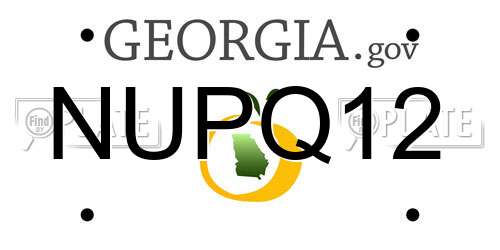 NUPQ12 Georgia License Plate