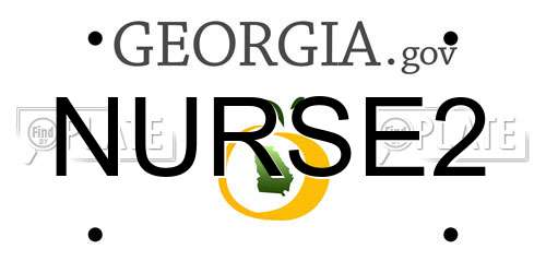 NURSE2 Georgia License Plate
