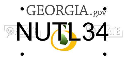 NUTL34 Georgia License Plate