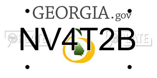 NV4T2B Georgia License Plate