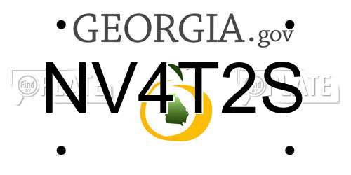 NV4T2S Georgia License Plate
