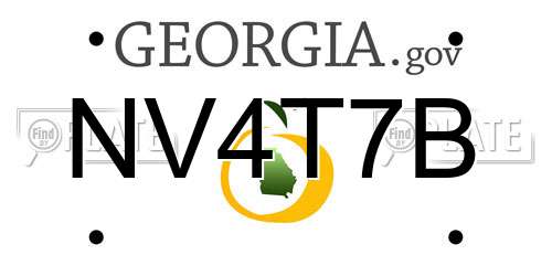 NV4T7B Georgia License Plate