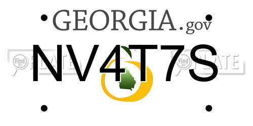 NV4T7S Georgia License Plate