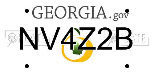 NV4Z2B Georgia License Plate