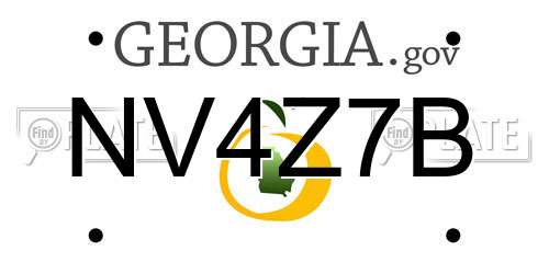 NV4Z7B Georgia License Plate
