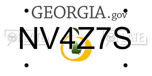 NV4Z7S Georgia License Plate