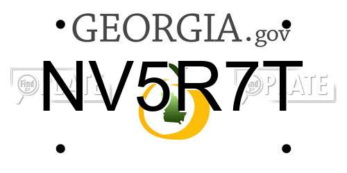 NV5R7T Georgia License Plate