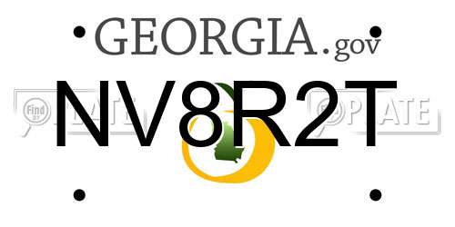NV8R2T Georgia License Plate