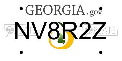 NV8R2Z Georgia License Plate