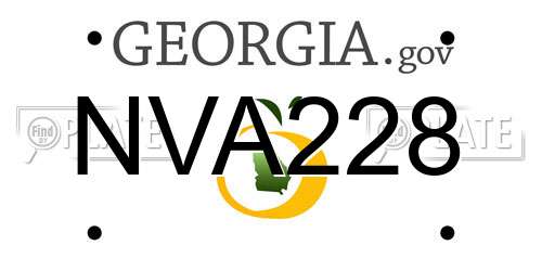 NVA228 Georgia License Plate