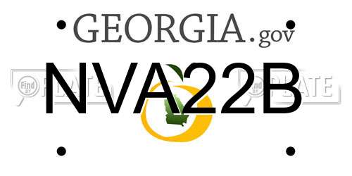 NVA22B Georgia License Plate