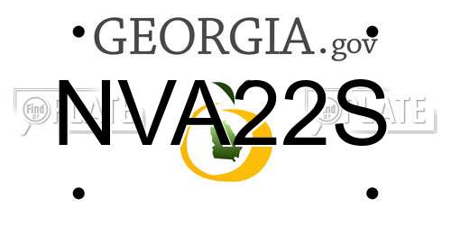 NVA22S Georgia License Plate