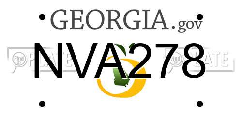 NVA278 Georgia License Plate