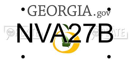 NVA27B Georgia License Plate
