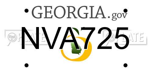 NVA725 Georgia License Plate