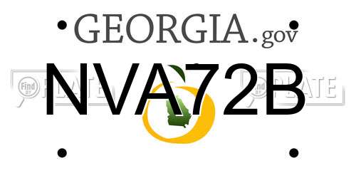 NVA72B Georgia License Plate