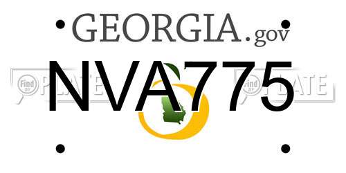 NVA775 Georgia License Plate