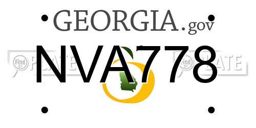 NVA778 Georgia License Plate