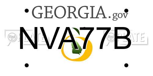 NVA77B Georgia License Plate