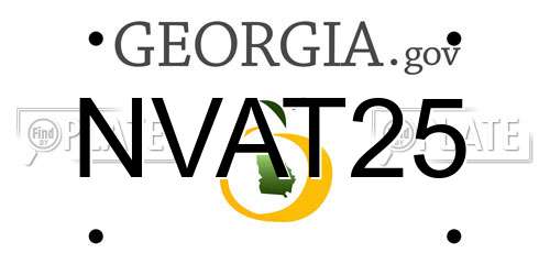 NVAT25 Georgia License Plate